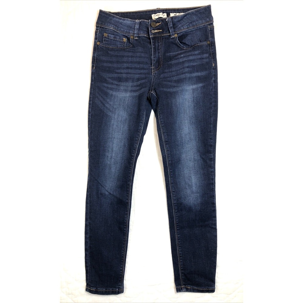 Indigo Rein Jeans Juniors Size 7‎ Denim Dark Blue Ankle Skinny Stretch Women's